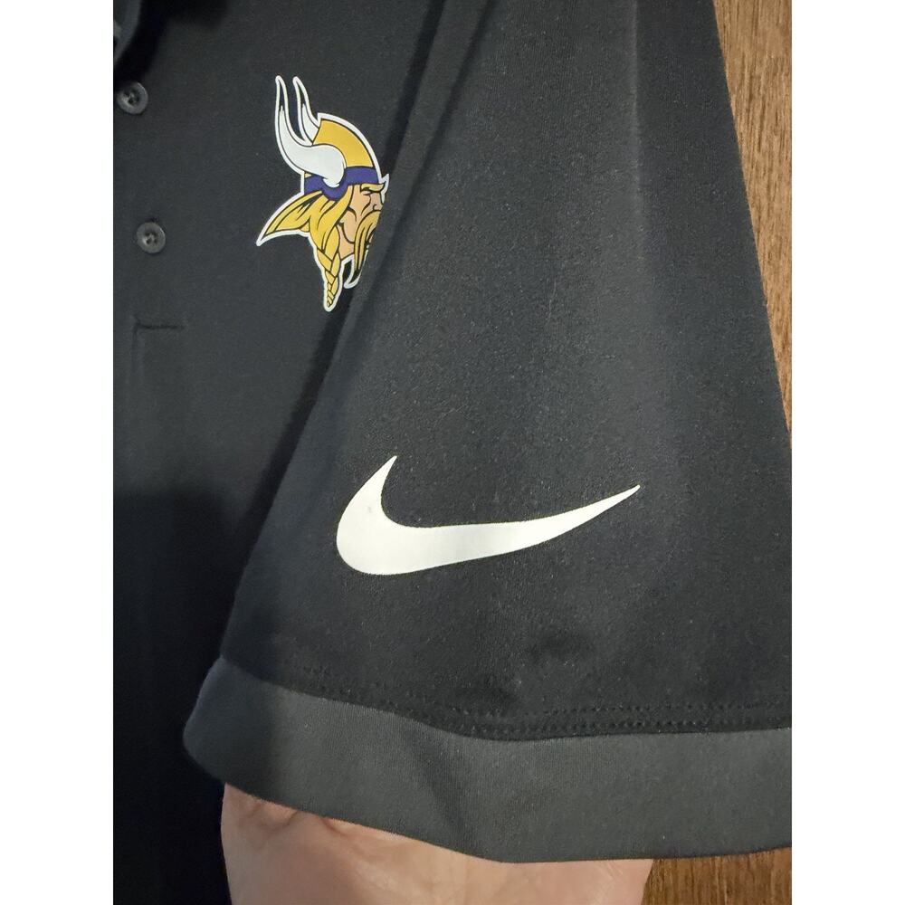 Nike Men's Black Minnesota Vikings short sleeve Performance Polo dri-fit Large - Picture 4 of 7